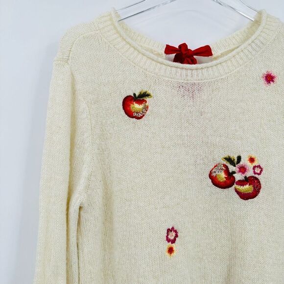LC Lauren Conrad Size Medium Cream Disney Snow White Embroidered Sweater - Picture 5 of 8